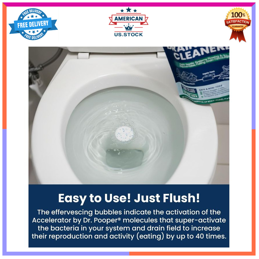 Drain Field Cleaner Tablets – Clears Septic Tanks & Clogs Fast, Odor Control