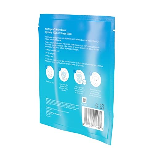 Neutrogena Hydro Boost Moisturizing & Hydrating 100% Hydrogel Sheet Mask, Face M