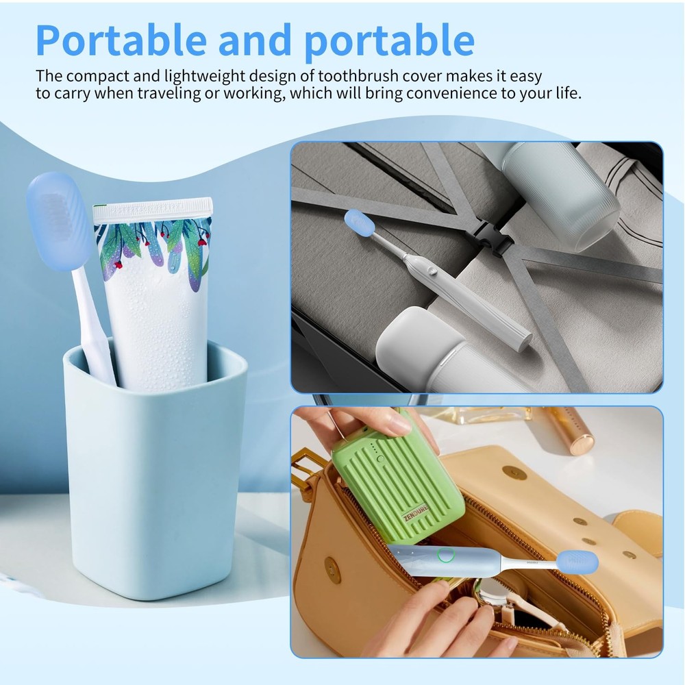 6 Pcs Toothbrush Covers Toothbrush Covers Caps，Replaceable Electric Toothbrus...