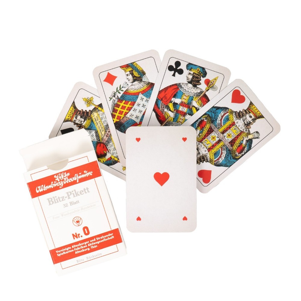 WW2 Authentic Reproduction German Army Blitz Pikett Nr.0 Playing Cards- 32 Deck