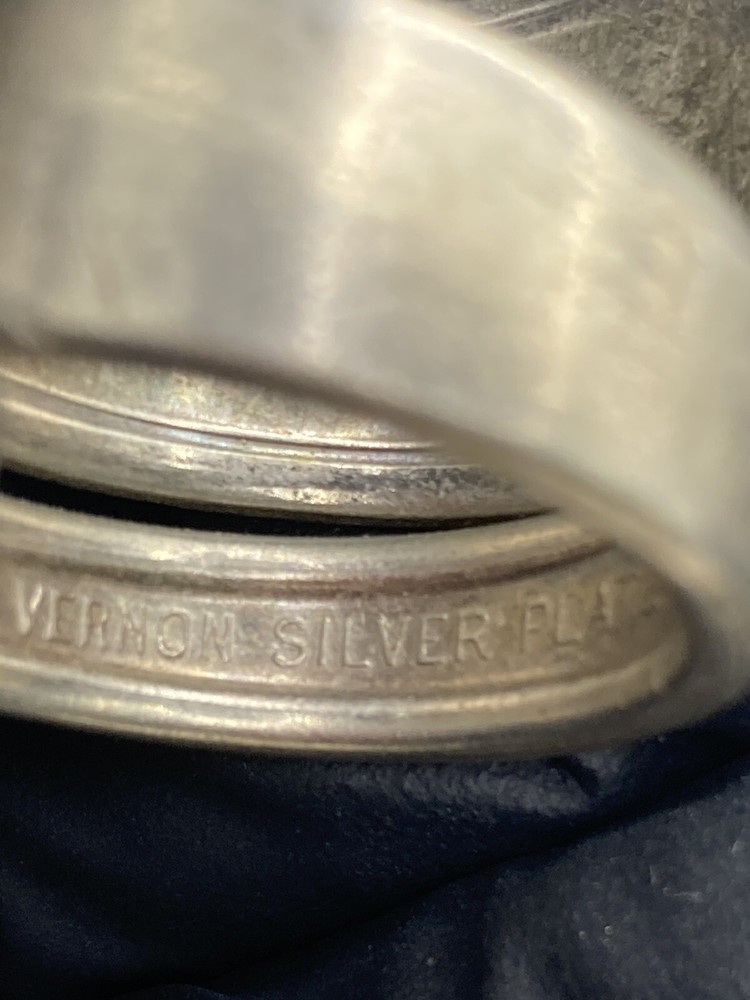 Vernon Silver Plate Silver Ring made from Flatware, Size 6.5