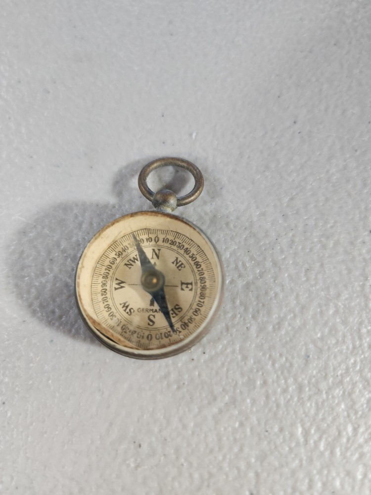 Vintage Miniature Compass Brass Made In Germany