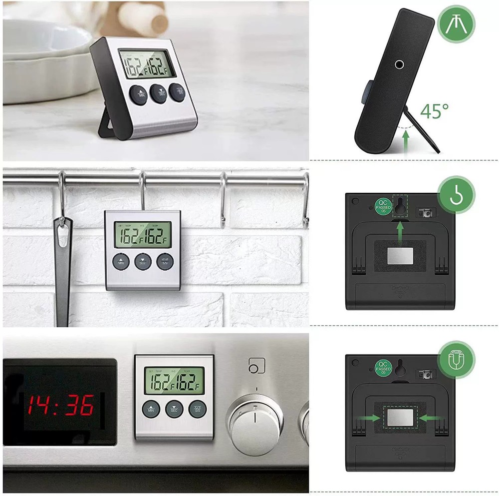 Remote Kitchen Digital Cooking Thermometer Probe Meat Food Temperature w/Timer