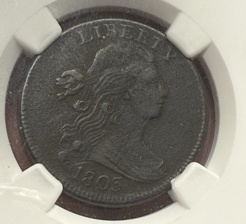 1803 1c Draped Bust Large Cent NGC VF Details Env. Damage