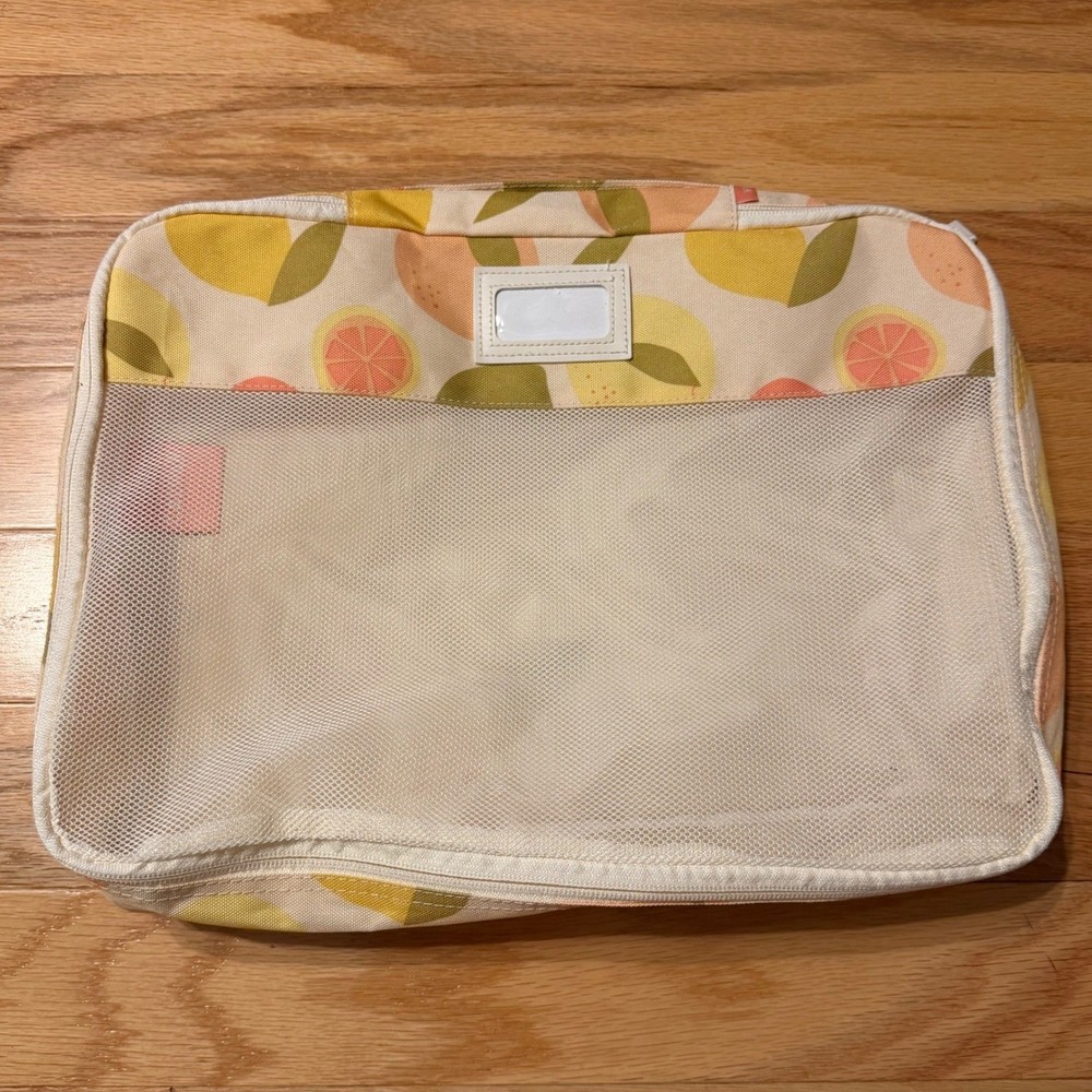 Calpak Small Packing Cube Lemon Grapefruit Citrus Fruit Pattern Travel Bag