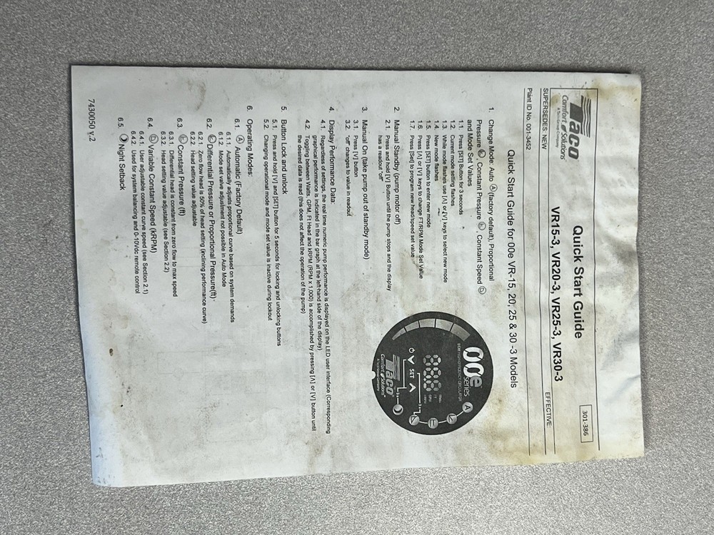 Taco VR20-3 Circulator Pump