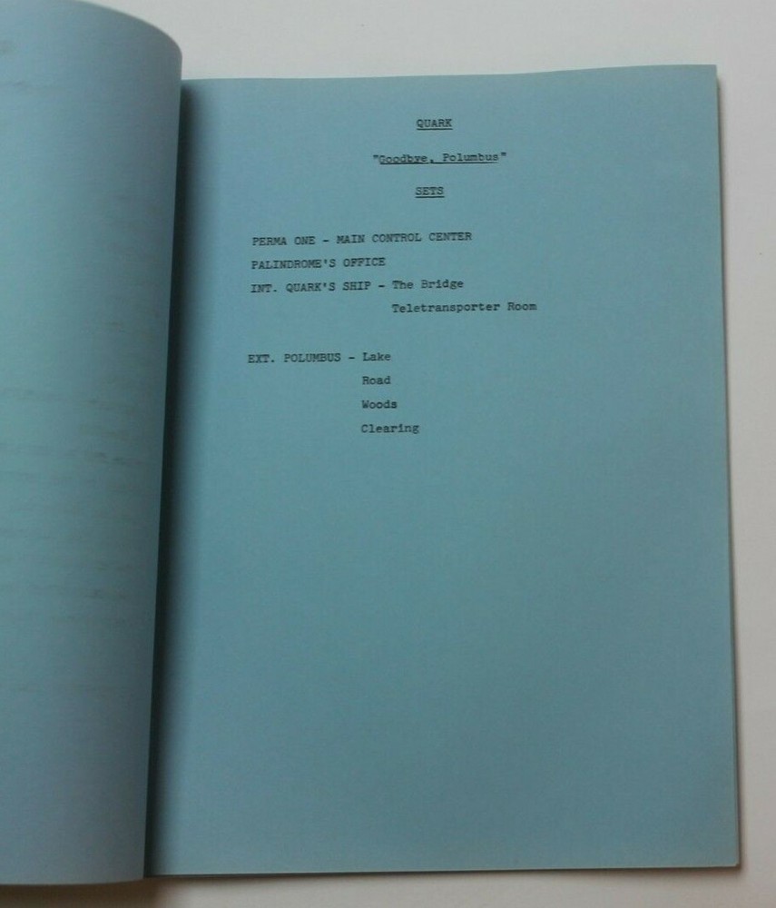 QUARK / Bruce Kane, 1970's Sci Fi TV Script "Goodbye, Polumbus" Gorgons