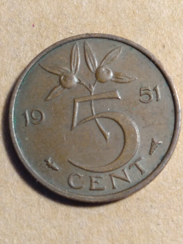 1951 Netherlands 5 Cents