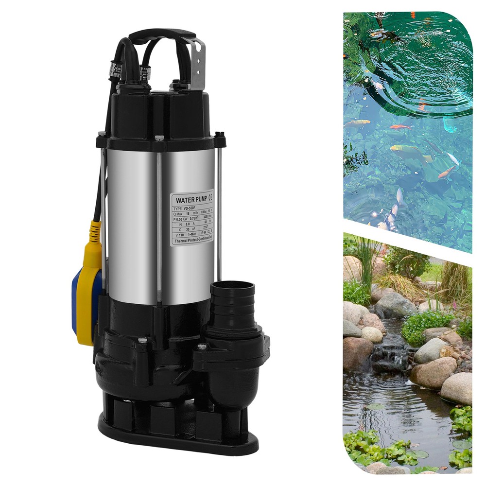 0.75HP Effluent Pump Submersible Pump w/Automatic Float Switch & 2'' Discharge