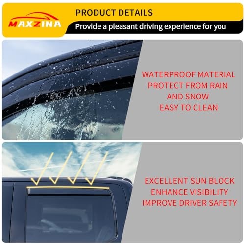 Extended Visor Rain Guards Compatible with 2015+ F150 (Extended Version)