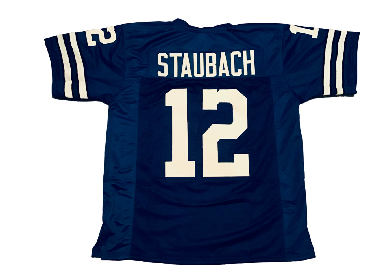 UNSIGNED CUSTOM Sewn Stitched Roger Staubach Blue Jersey - M, L, XL, 2XL, 3XL
