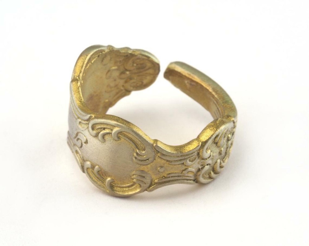 Spoon Adjustable Ring Raw brass (18mm 8US inner size) 2676