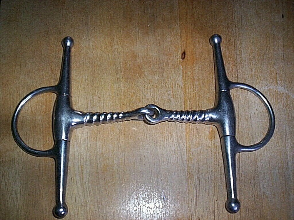 Used Stainless Full Cheek Corkscrew Snaffle Bit 5" Mouth