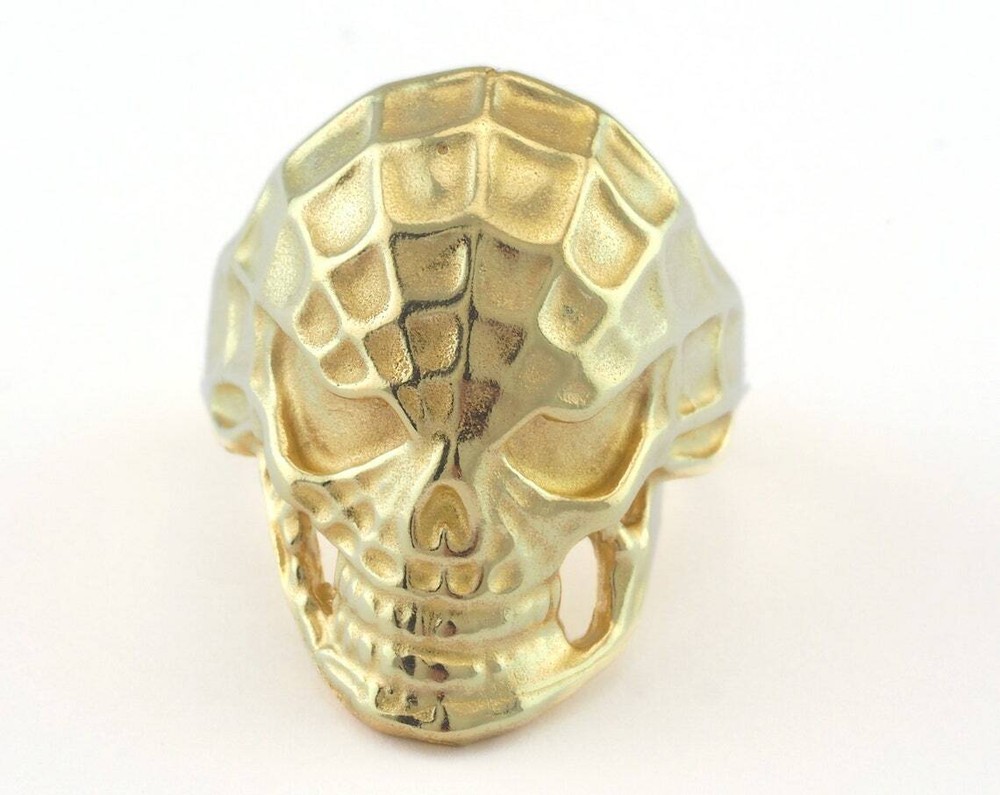 Skull Adjustable Ring Raw Brass (21mm 11.5US inner size) 2922