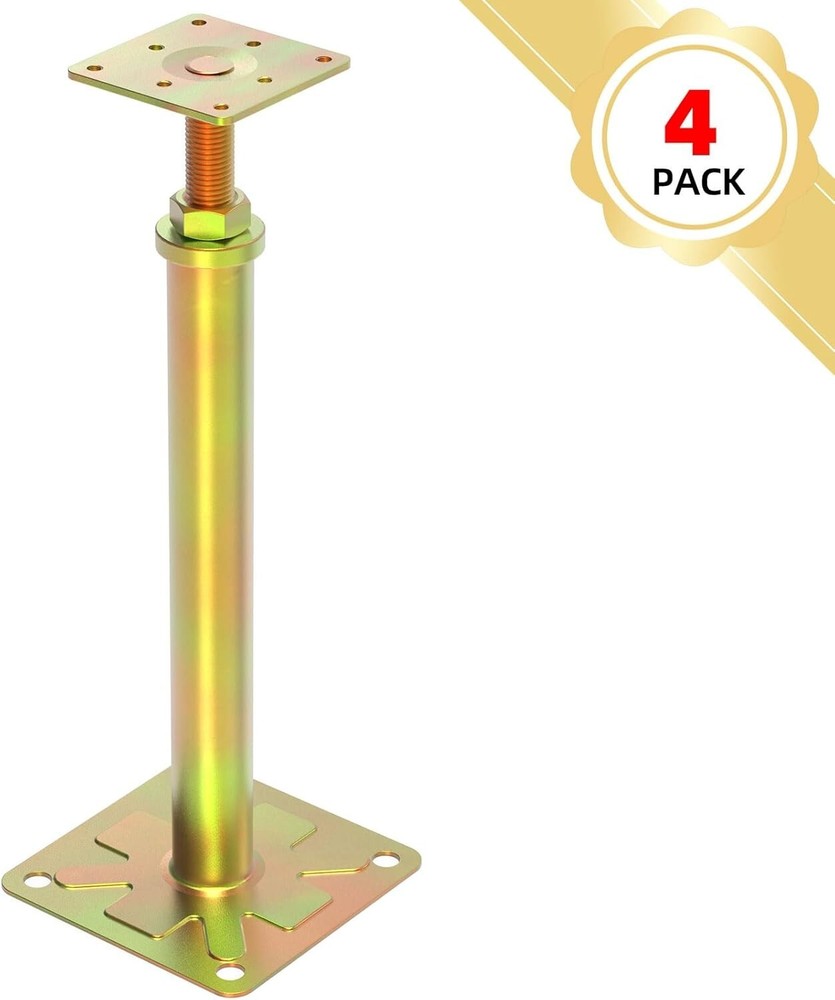 4 PCS Adjustable Floor Jack Post Leveling Telescoping Range 11" - 16" Height