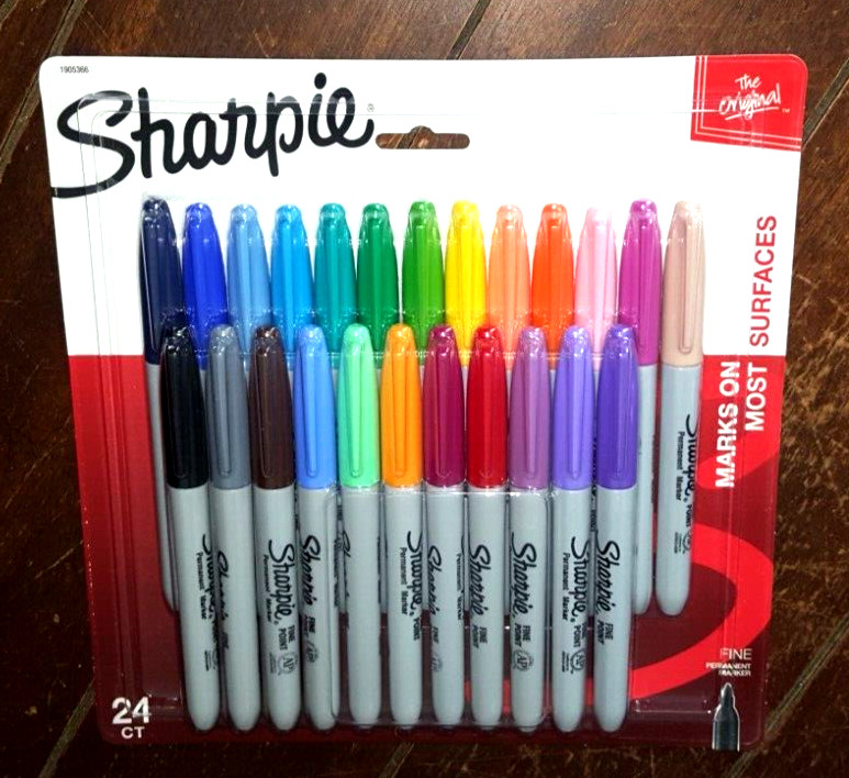 Sharpie 24ct Fine Permanent Markers Set -Marks on Most Surfaces- #1905366