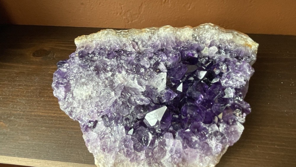 Dark Purple Amethyst Crystal Cluster Decorator Piece