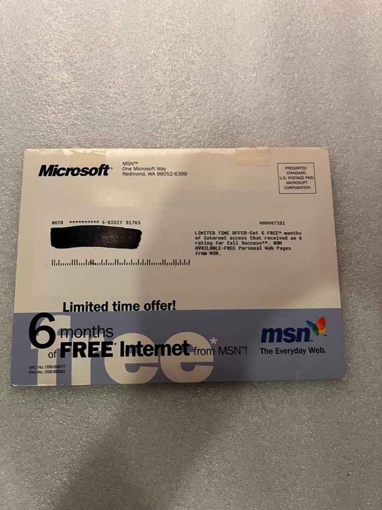 Vintage Microsoft MSN Internet Access 1995-2000 CD-ROM!