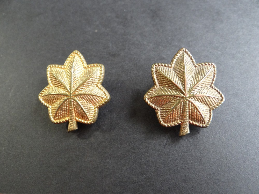 Original WWII US Army Officer Major Rank Insignia Set, Meyer Pinback