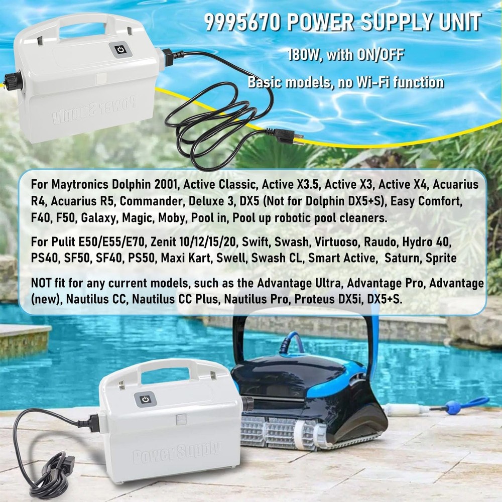 9995670 Assy Power Supply Unit for Dolphin Robotic Pool Cleaners Basic Models