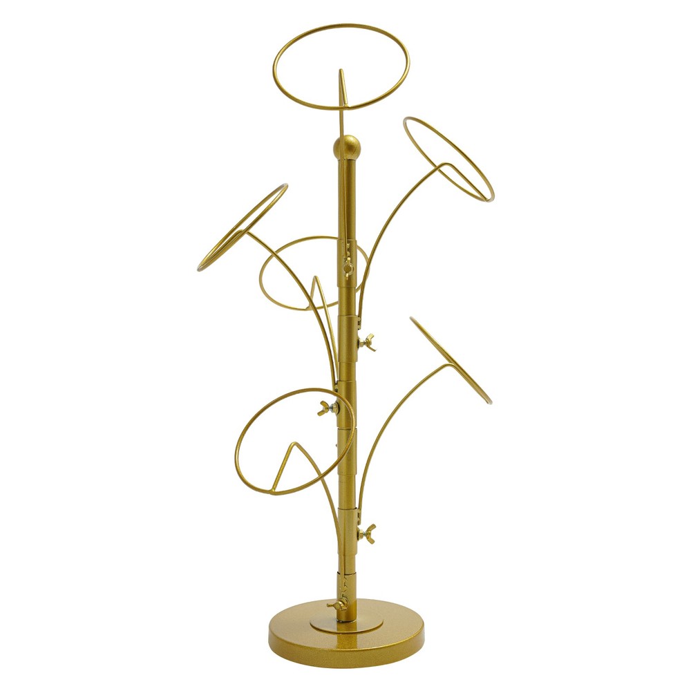 6 Hooks Gold Modern Hat Stand Hat Storage Display Holder Iron Hat Display Rack