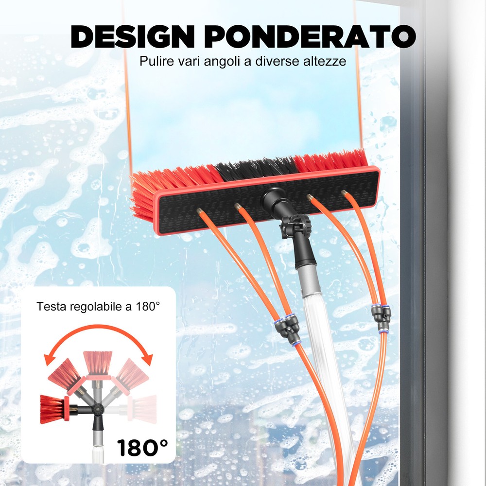 24.3-Foot Water Supply Pole Kit Adjustable Solar Panel Cleaning Kit