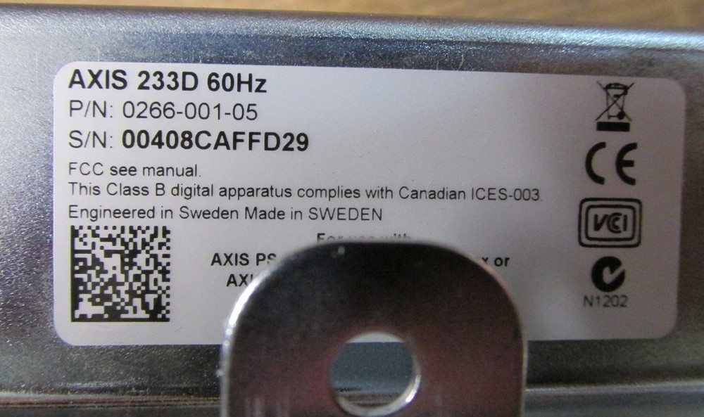 Axis 233D Network Dome Camera 233D-60HZ 0266-001-05