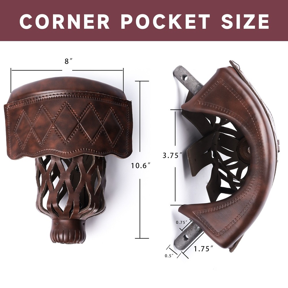 Set of 6 PU Leather Billiard Pool Table Pockets. Replacement Web Drop Bag Set