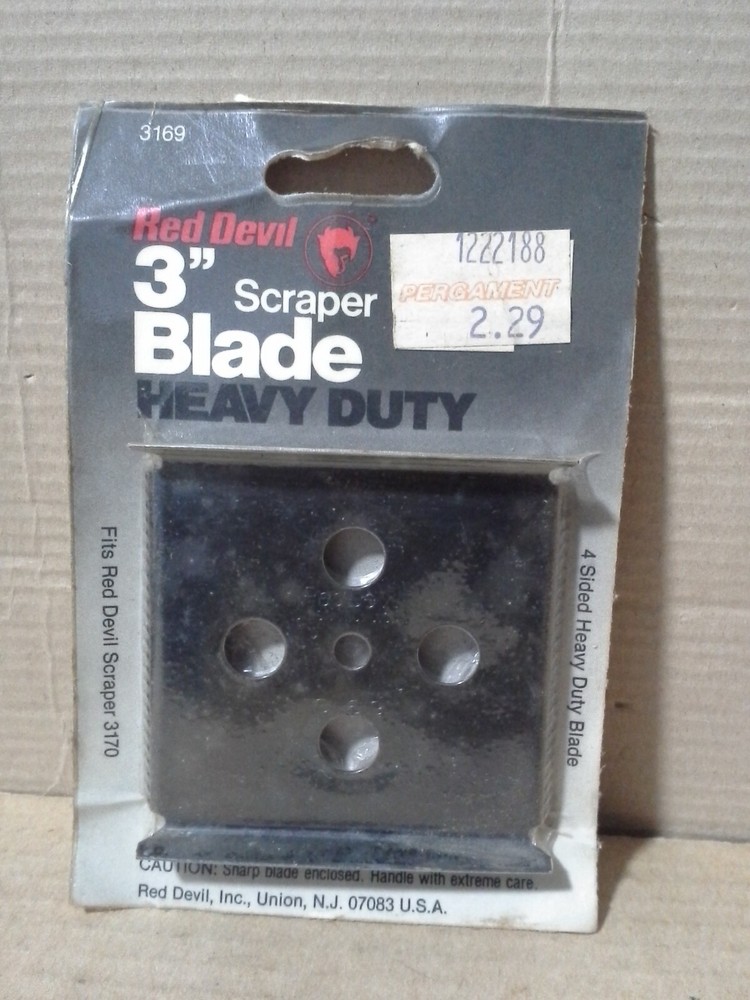 Red Devil 3169  3" Scraper Blade Heavy Duty-Fits Red Devil Scraper 3170. NOS