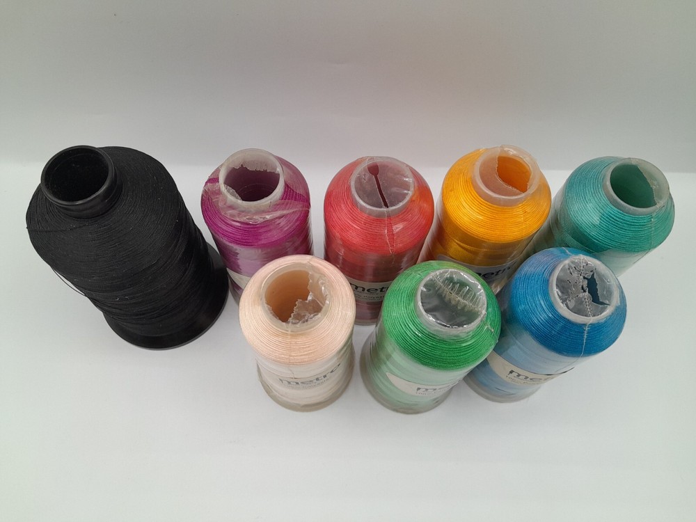 Embroidery Thread LOT 8 Spools And 21 Thread Container NEW/USED