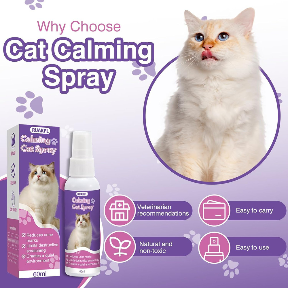 Cat Calming Spray 60 ML 2 Pack Calming Solution for Cats Cat Pheromone Spray Red