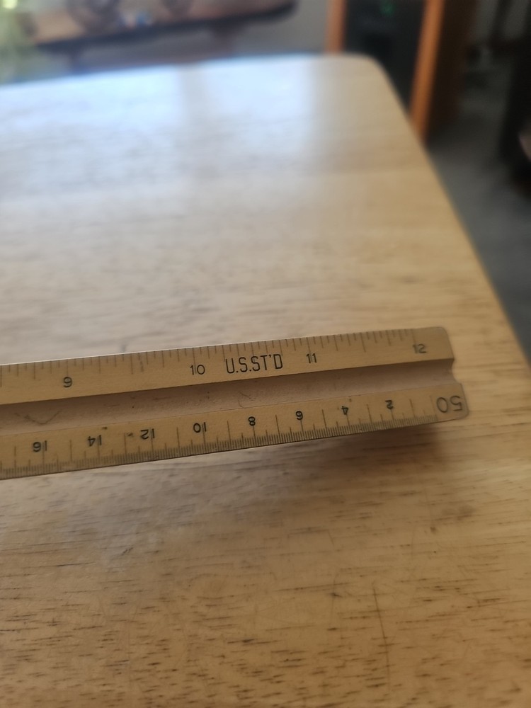 Vtg Post U.S. ST'D Architectural Scale Ruler Genuine Boxwood Engine Divided