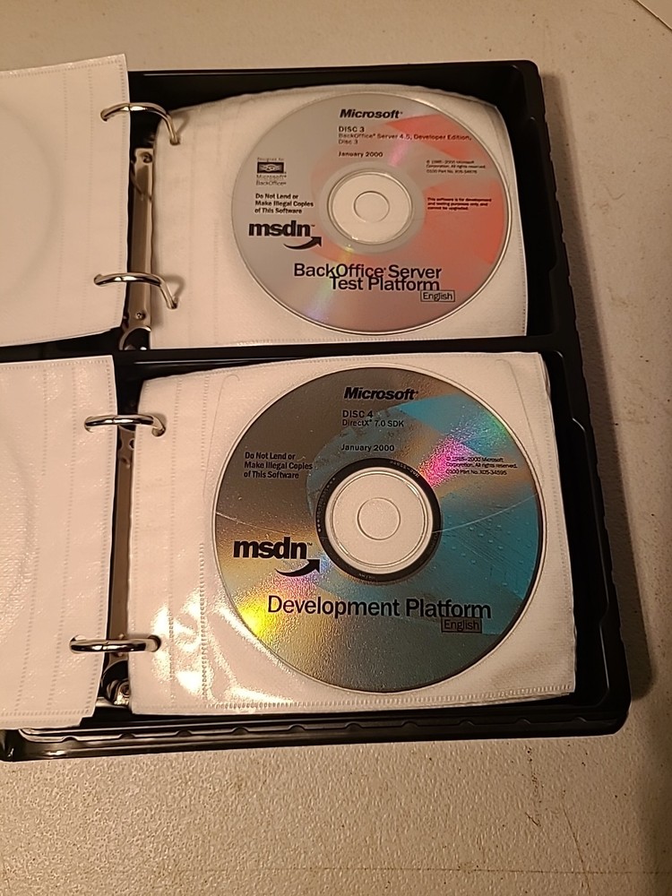 MICROSOFT MSDN Software Discs w/Storage Case Lot of 43
