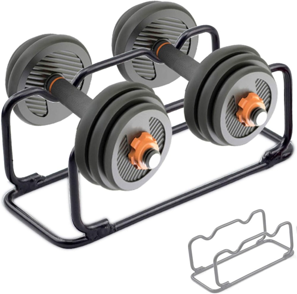 2 IN 1 Dumbbell Rack/Barbell Rack Holder Solid Steel Make Strength training