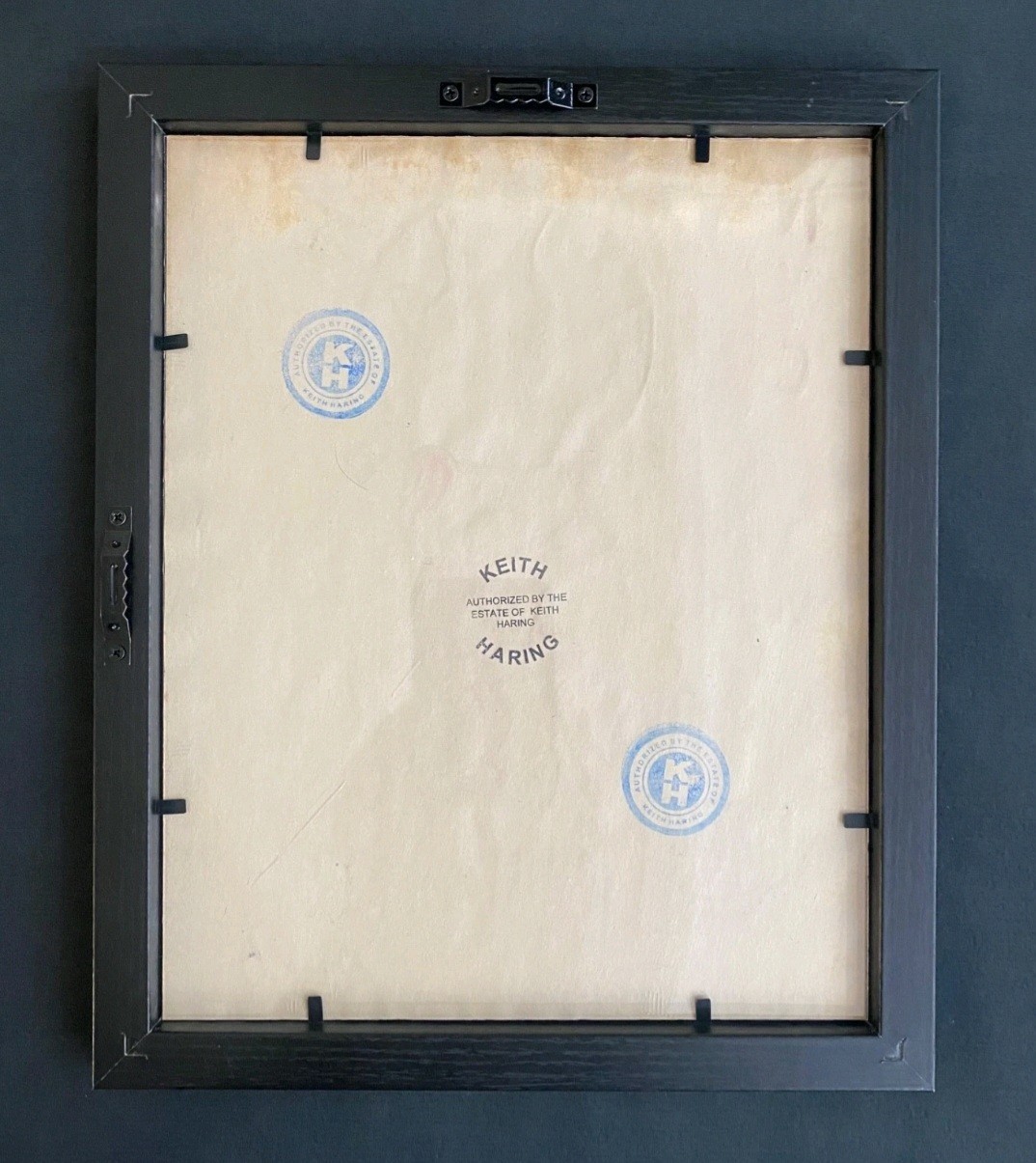 Keith Haring Drawing on Vintage Unique Paper SIGNED NYC