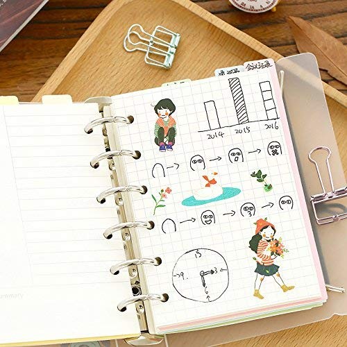 A7 Refill,Pocket Notebook Inserts, Grid 6 Hole Paper for A7, Square