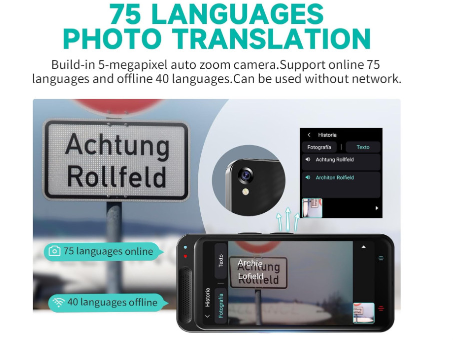 Portable Language Translator Device 138 Languages Voice Translating Offline