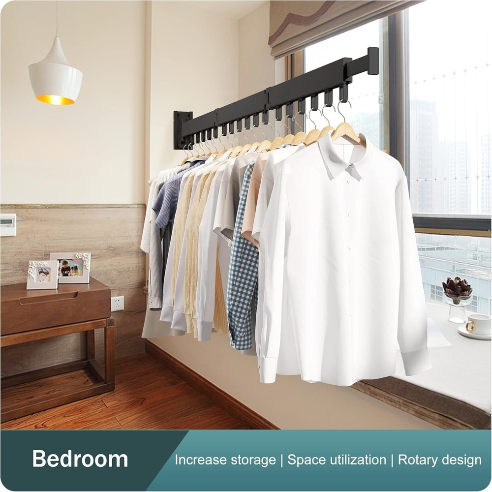 Drying rack, wall-mounted, retractable, foldable, strong load-bearing