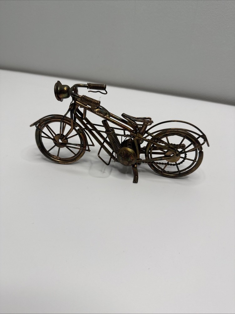Vintage Gold Metal Motorcycle 7.5”