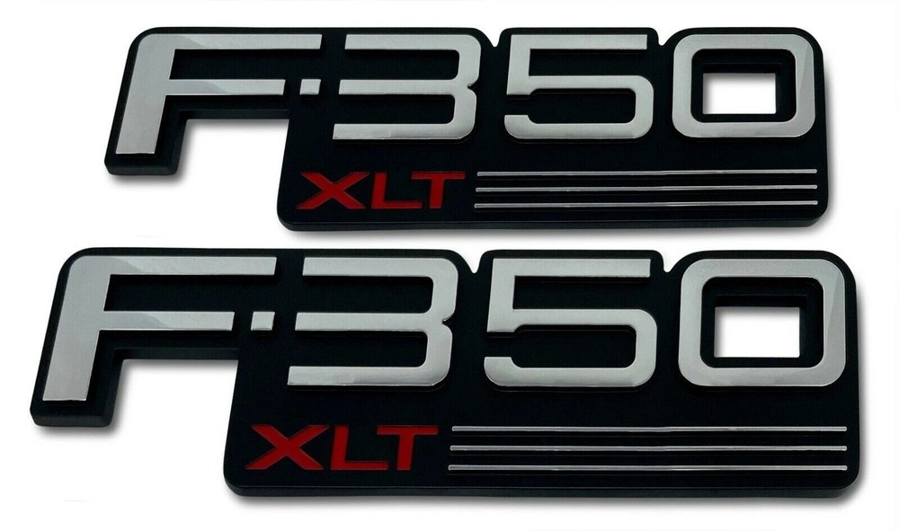2x New Set Chrome Fits For 92-97 F350 XLT Side Badges Emblems