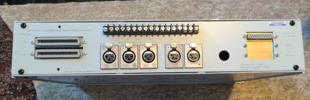 RTS TELEX SAP-1026 SOURCE ASSIGN PANEL UNTESTED