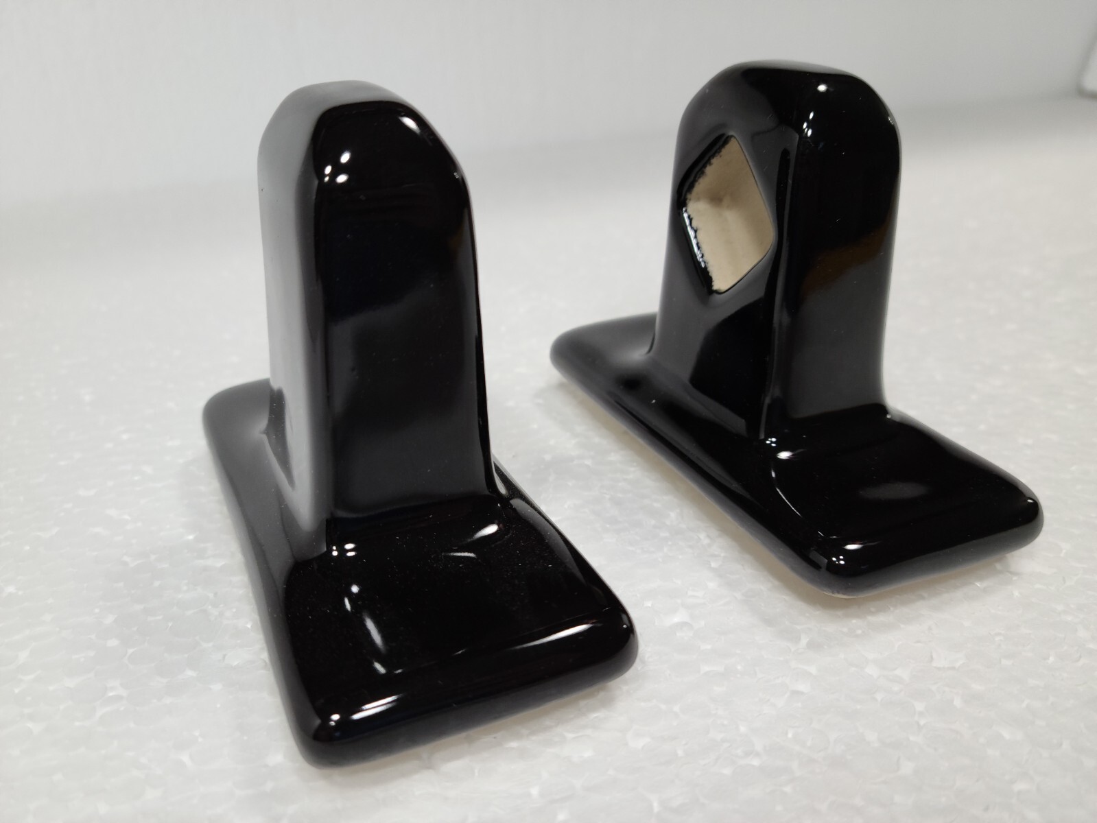 Black Ceramic Towel Bar Rod Rack Post Holder Brackets Tile In Mid Century Modern