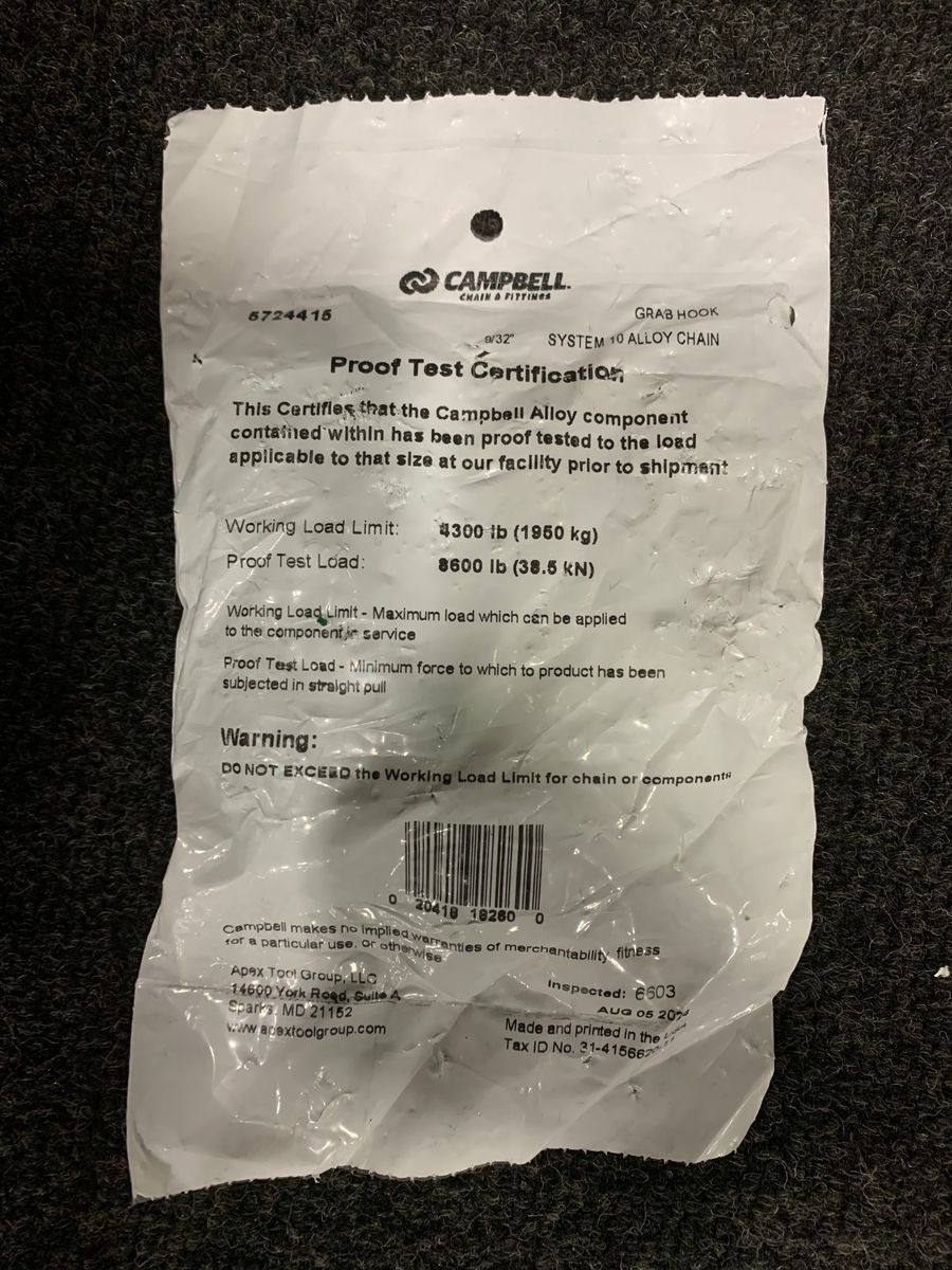 CAMPBELL 5724415 Grab Hook Green 9/32"