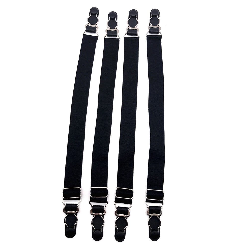 4 Pcs Multifuction Adjustable Elastic Stocking Clip Garter Suspender