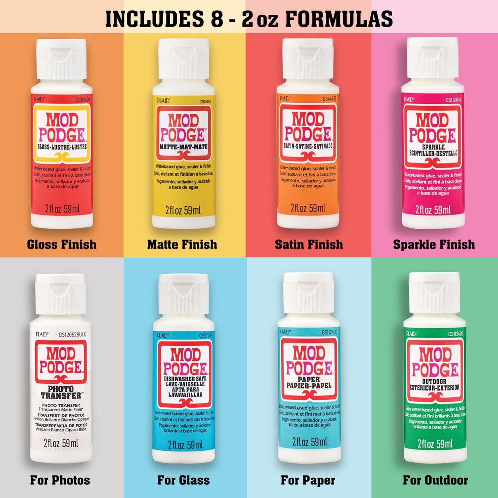 Mod Podge, Essential Decoupage Kit, Featuring 8 Formulas and 10 Assorted