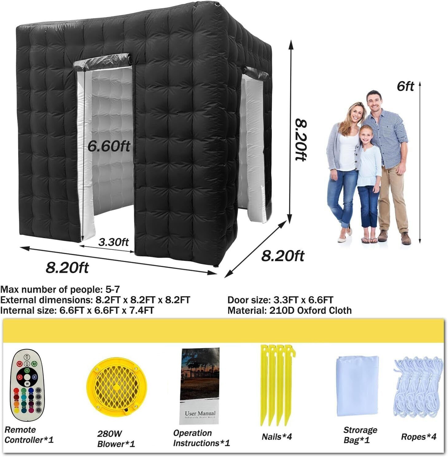 Inflatable Photo Booth Portable Enclosure Tent for Weddings Parties Events Shows
