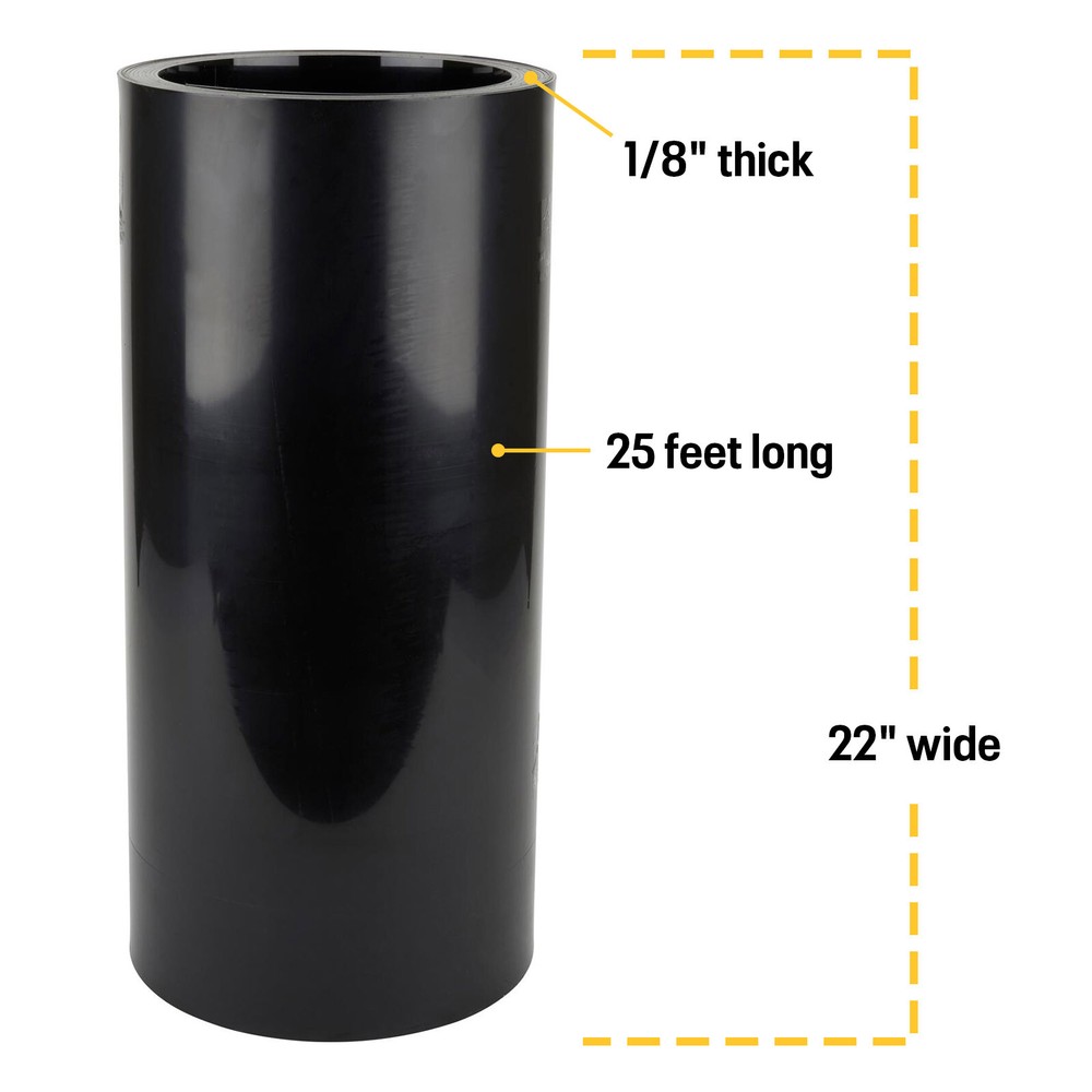 Colored Plastic HDPE Sheet 25 Ft Rolled, 1/8 Inch Thick, White