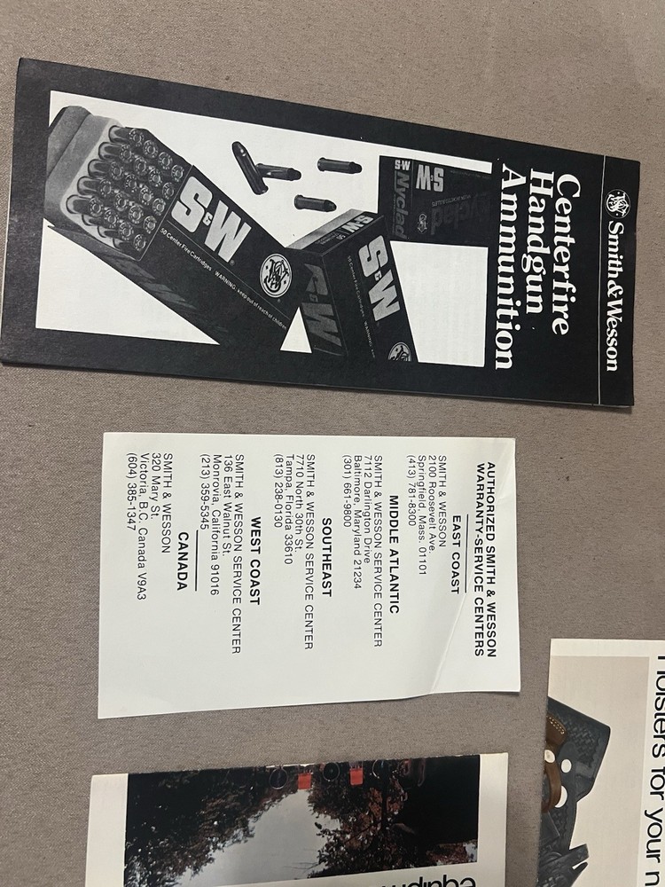 Factory Original Smith & Wesson K Frame Paperwork Set S&W - No Manual
