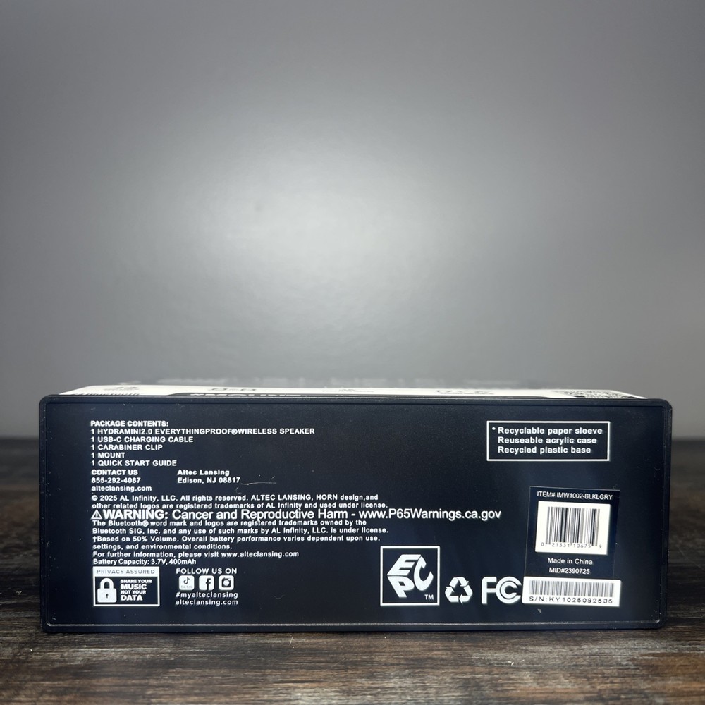 HYDRAMINI 2.0 EVERYTHINGPROOF PORTABLE BLUETOOTH SPEAKER