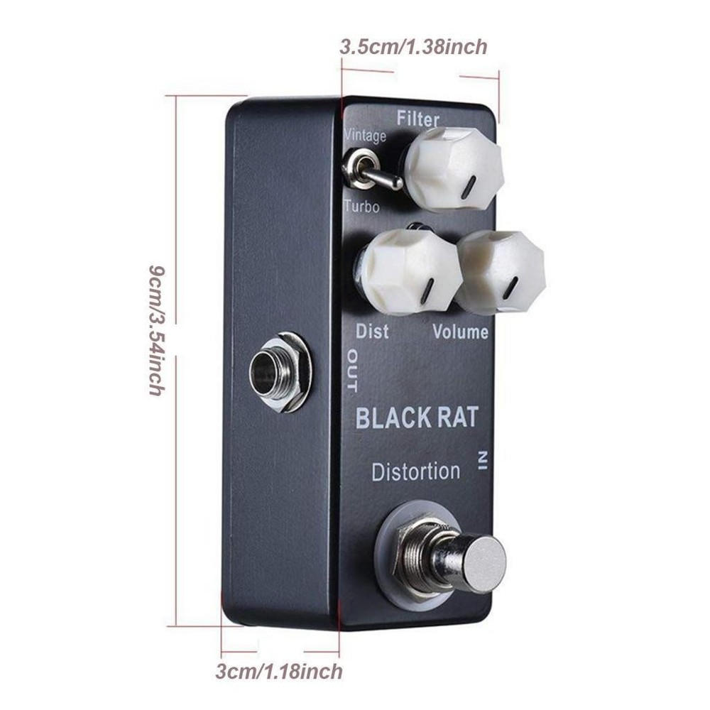 Black Rat Distortion Guitar Effect Pedal True